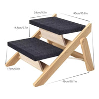 Convertible Pet Ramp Stairs Solid Wood Construction for Living Room, Senior Pets