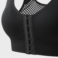 Sports Bras for Women with Front Fastening Hook Closure for Easy On Off, Post Surgery with Removable Straps, Support for Active Wear