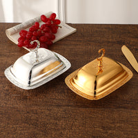 European Creative Covered Snack Plate Classic Light Luxury Pastry Tray Metal