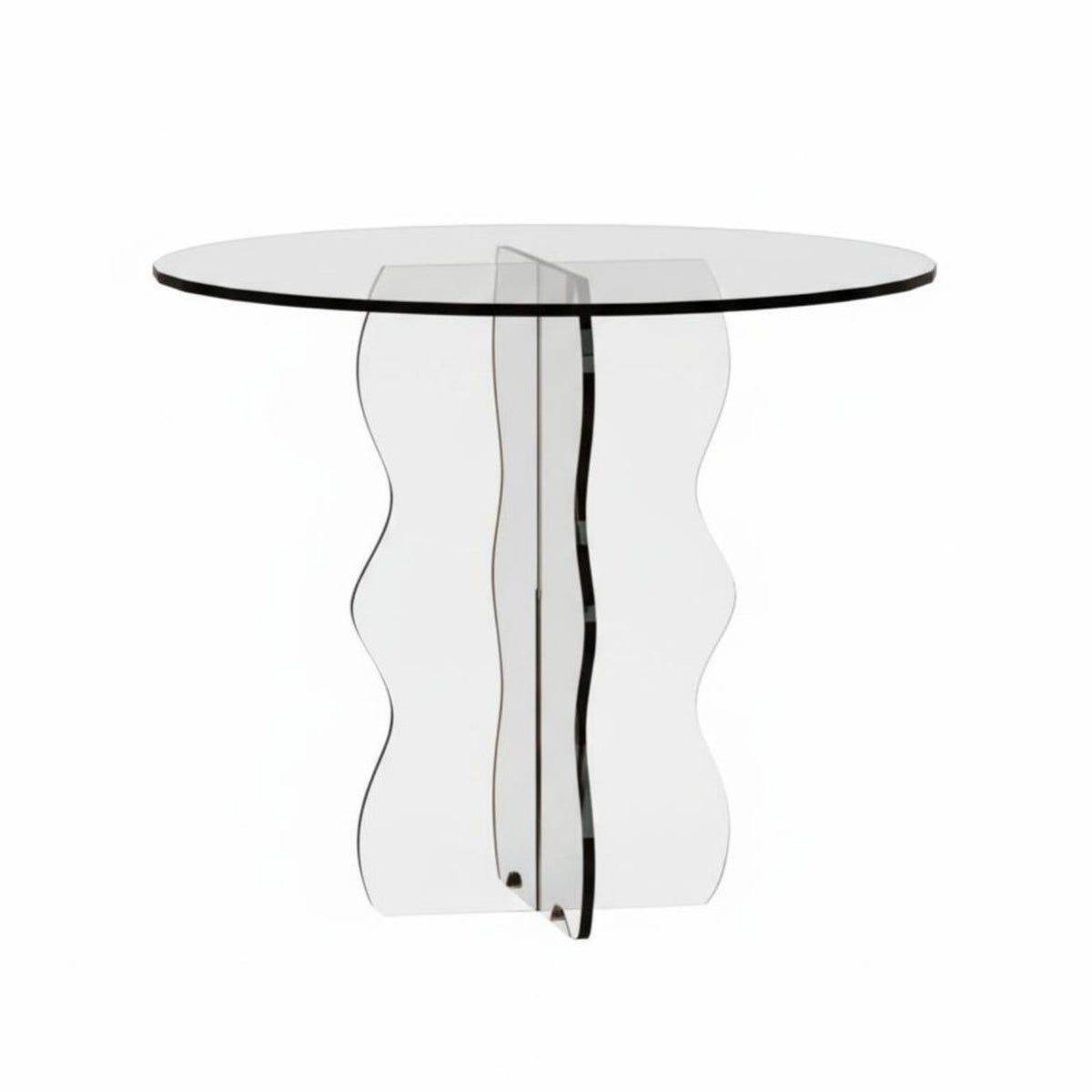 C-Shaped Side Table Minimalist Design Household Furniture Transparent Look