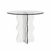 C-Shaped Side Table Minimalist Design Household Furniture Transparent Look