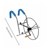 Manual Hose Reel Winder Wooden Grip Manual Garden Hose Reel Portable Outdoor Storage