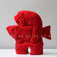 Modern Minimalist Flocked Fish Figurine for Tabletop Decor
