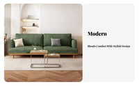 Japanese Inspired Corduroy Sofa with Wood Frame Modern Minimalist Design Corduroy Settee Small Space space-efficient Living Room Seating Easy Assembly for Apartment Dwellers, Homeowners, Office Workers, Lounge Area, Bedroom, Dorm
