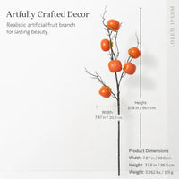 Artificial Persimmon Branches for Decor, Lifelike Foam Fruit Branches, No Wateri #variant:Persimmon Large Fruit