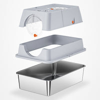 Removable Semi-Enclosed Cat Litter Box High Fence Leak-Proof Splash-Proof Fully Enclosed Stainless Steel Cat Litter Box Easy to Clean