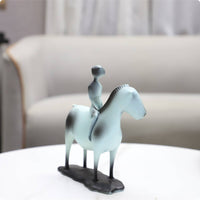 Equestrian Statue Textured Equestrian Sculpture Decorative Animal Figurine for Entryway