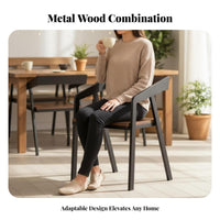 Wrought Iron Dining Chair Easy to Clean Metal Dining Chair Scratch-Resistant
