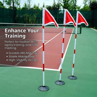 Football Cones, 1.5m Sports Cones with Flag, Sturdy Synthetic Material Agility Marker Cone for, School Sports Days