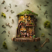 Miniature Forest House Beginner Friendly DIY Book Nook Press Switch for Desk
