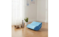 2 Pieces Fitness Block with Pad Contoured Rocker Block Ergonomic Foam Stability Pad for Yogis, Pilates Practitioners, Home Gym