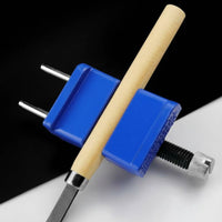 Threaded Adjustment Blade Sharpening Guide Knurled Knob Blade Honing Guide Roller Design Plane Blade Sharpening Jig Blue Body