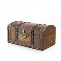 Wooden Treasure Chest with Arched Lid Rustic Wooden Treasure Chest with Locking Latch Arched Storage Box for Collectors