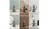 Deer Figurine with Tray Speckled Tabletop Organizer Modern for Vanity, Women