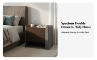 Single-Drawer Cabinet with Open Shelf Italian aesthetic Bedside Table for Homeowners