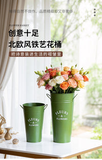 American Iron Flower Bucket for Fresh or Dried Flowers