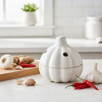 Ceramic Garlic Storage Jar Decorative Ventilated Garlic Jar Countertop Suitable
