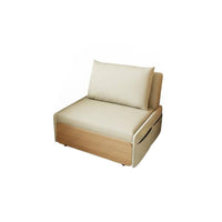 Extendable Wooden Sofa Bed Space-Saving Fold-Expandable Loveseat Bed Natural Wood Appearance Foldable for Guests, Adults