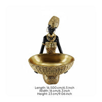 Woman Tray Statue Creative Design African Decor Sculpture Home Display