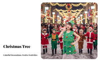 PerformancePrepared Christmas Tree Dress Set celestial Headband Included Christmas Tree Costume Big rear ribbon Festive Attire Tulle Skirt for female children, Kids, young children, School performance, festive celebration