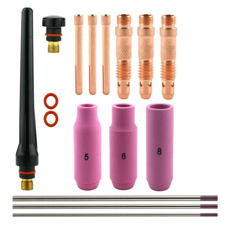 TIG Welding Torch Consumables Kit for WP17 18 26 Series with WT20 Collet Body