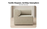 configurable Fabric Sofa Minimalist aesthetic L-Shaped Sofa with Ottoman Soft Upholstery Lowoutline for Design aficionados