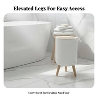 Desktop Trash Can Modern Design Mini Wastebasket with Lid Compact Small Push-Button Trash Bin for Homeowners, Students, Living Room, Restroom, Bedroom