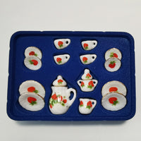 Miniature Ceramic Tea Set for Dollhouse Kitchen Playset