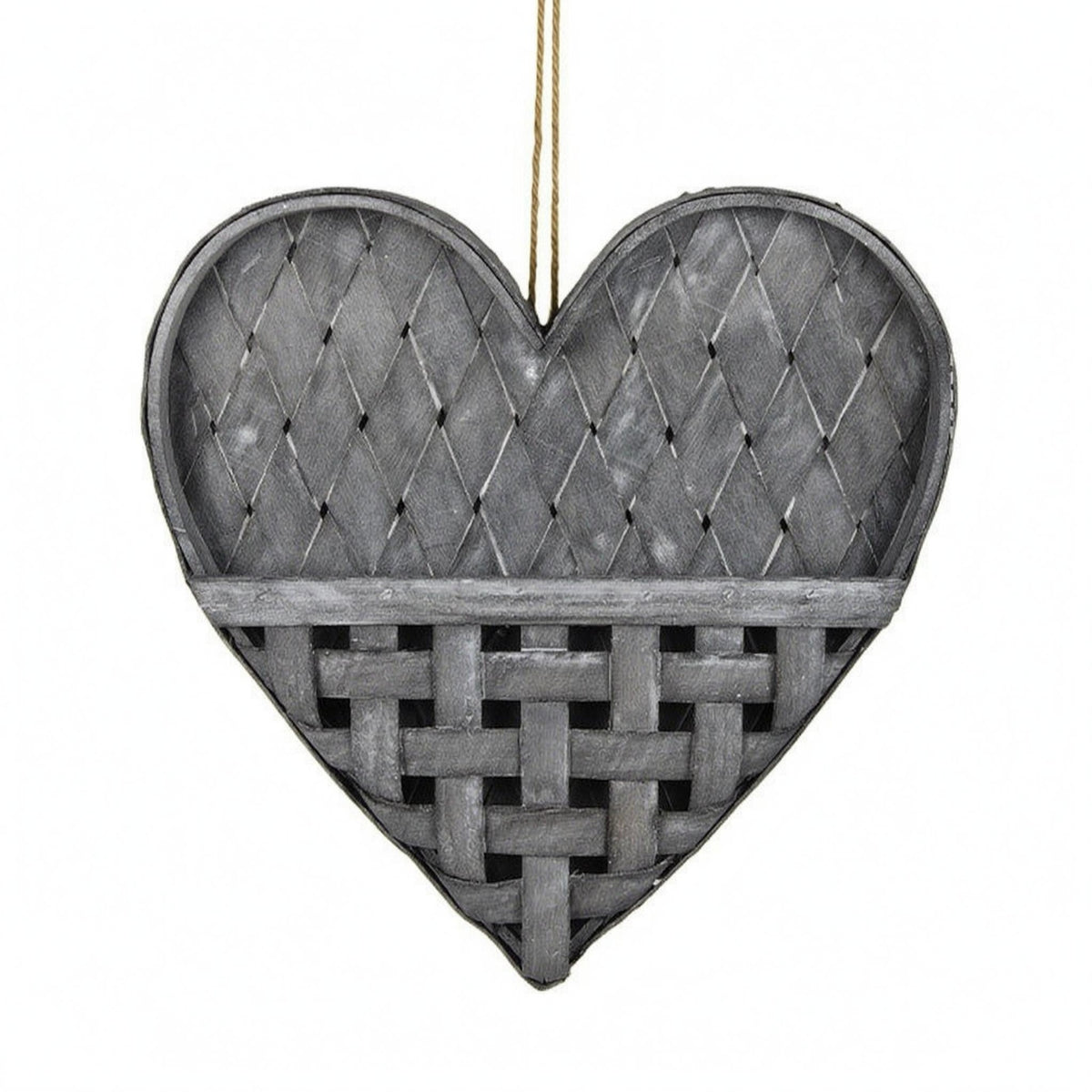 Wall-Mounted-Heart Basket Handwoven Wall Storage Basket Material Home Decor for Indoor