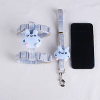 Cat Harness and Leash Set with Cartoon Design, Adjustable Soft Nylon Vest Harness for Small Cats, Outdoor Walking Gear in Various Colors