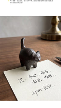 创意简约复古铸铁镇尺镇纸小猫咪摆件家居书房办公室儿童桌面装饰