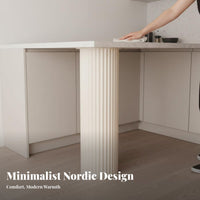 Fluted Oval Pedestal Baked Paint Finish Furniture Hardware Light Luxury Stylish Look Minimalist & Design for Adults, Cafe