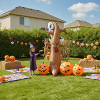 Spooky Inflatable Tree with Ghost and Pumpkins Large Halloween Inflatable Dead Tree Inflatable Decoration Scary for Homeowners