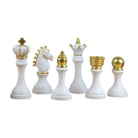 6 Pieces Tabletop Chess Piece Set with Pedestal Matte Chess Figurine Set Elegant Sophisticated for Classroom