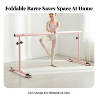 Folding Practice Barre Foldable Design Adjustable Dance Barre Anti-Slip Feet Freestanding Dance Bar for Dancers, Beginners, Home, Classroom, Gym