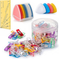 10 Triangle Sewing Chalk, 50 Fabric Clips, 1 Ruler Set