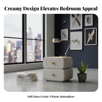archedd End Table Cream aesthetic Nightstand Minimalist Design for Homeowners, Adults