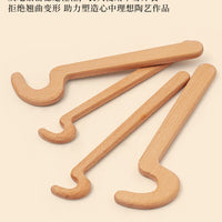 陶艺木质长柄拉坯工具拉坯快速成型口沿塑形造型辅助神器