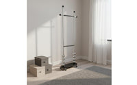 Multi-Functional Rolling Garment Rack with Shelves Stainless Steel Frame Freestanding Coat and Hat Rack Household Storage for Entryway