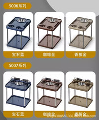 麻将机高档茶几棋牌室茶水架麻将桌角旁边小茶几水杯架多用烟灰缸