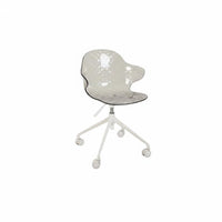 Clear Armless caster Chair Space-Saving Office Furniture spine Support for Women