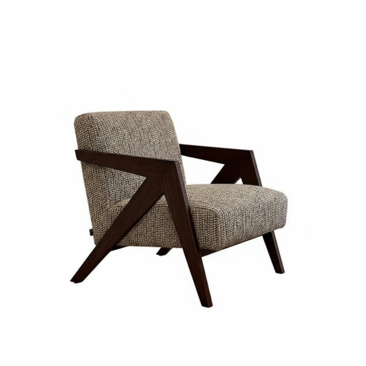 Upholstered Wooden Armchair Sturdy Wood Frame Upholstered Armchair Contemporary Design Ergonomic Comfort for Book Lovers
