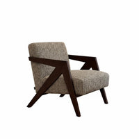 Upholstered Wooden Armchair Sturdy Wood Frame Upholstered Armchair Contemporary Design Ergonomic Comfort for Book Lovers