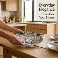 American Style Ceramic Dinnerware Set, Black & White Angel