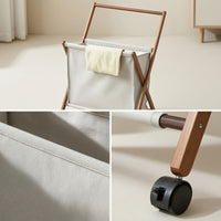 Laundry Hamper with Hanging Rail Foldable Laundry Hamper with Wheels Space-Saving for Bedroom