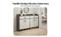 Space-Saving Entryway Shoe Storage Cabinet Easy to Clean Large Capacity Shoe Rack Adjustable Shelves Household Furniture Scratch Resistant for Apartment Dwellers, Homeowners, Families, Hallway, Living Room, Bedroom, Closet