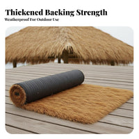 Simulated Thatch Eaves Realistic Look Artificial Thatch Tile Weather Resistant Faux Straw Roof Panel for Contractors, DIY Hobbyists, Gazebo
