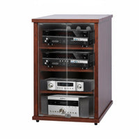 1 Piece KTV Amplifier Stand Audio Equipment Rack Heavy Duty Ventilated Design Rolling Cabinet with Mesh Door Suitable for Audiophiles Studio Living Room