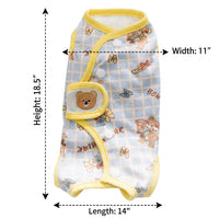 Pet Recovery Suit, Medical Recovery Suit Post Surgery for Dogs and Cats, Short Sleeve Fasteners, Cartoon Print Spay Neuter Suit, Pet Hygiene Wear