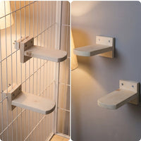 Wall Mounted Cat Steps and Stairs, Solid Wood Shelf with Climbing Stairway or Cage Installation, Space Saving Playground for Indoor Cats